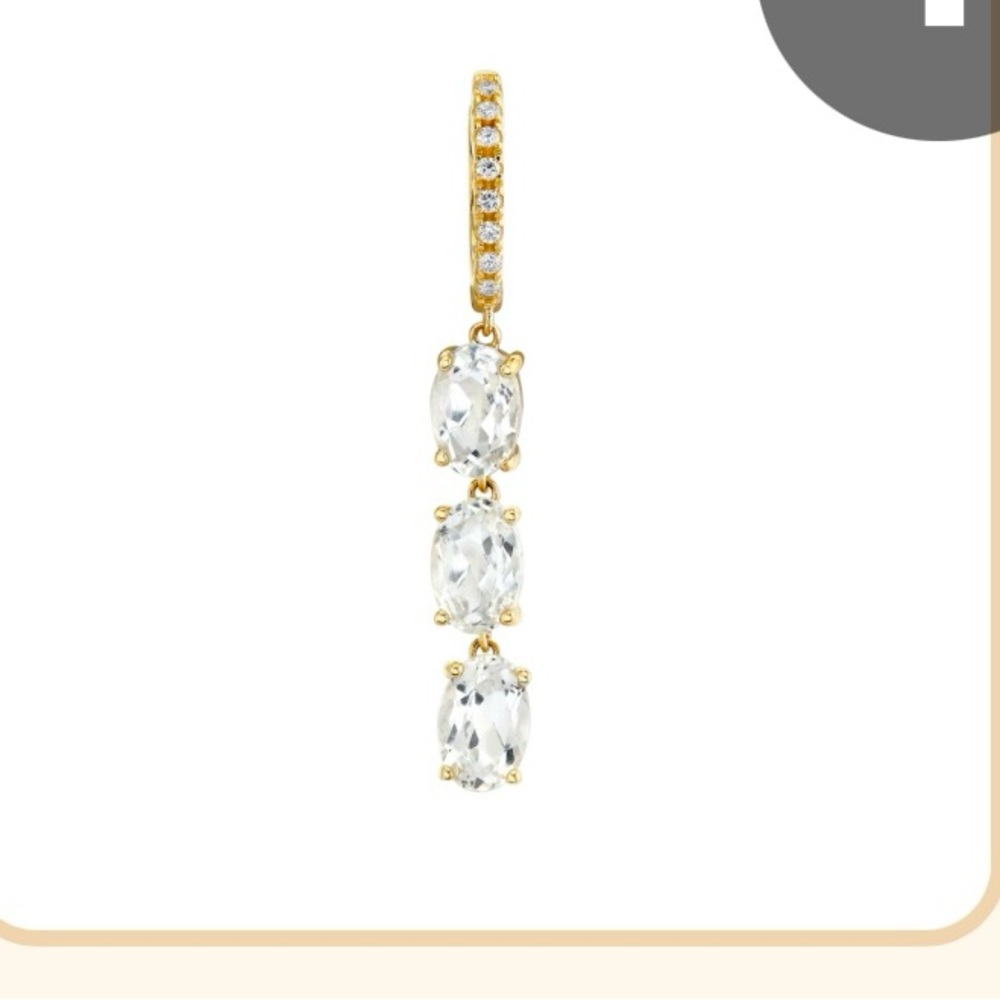 The Last Line Three Solitaire Drop Earring